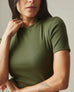 Women's Luxe Rib Crew Tee - Fern